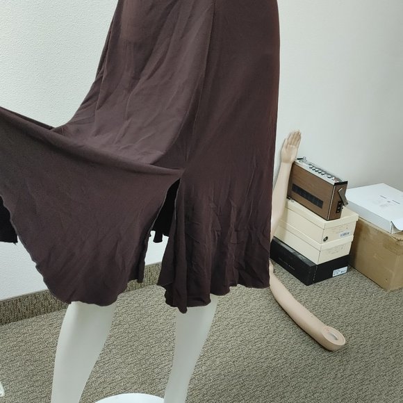 BROWN PARTY DRESS WITH GOLD SEQUINED STRAPS BLONIE NITES BY LINDA BERNELL S11 - Picture 7 of 11